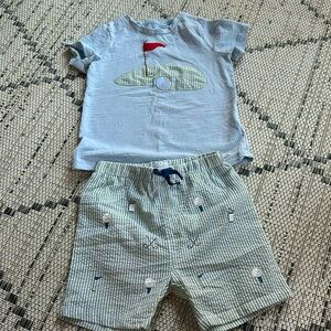 NWOT Mud Pie Golf Outfit size 4-5T with Seersucker Shorts
